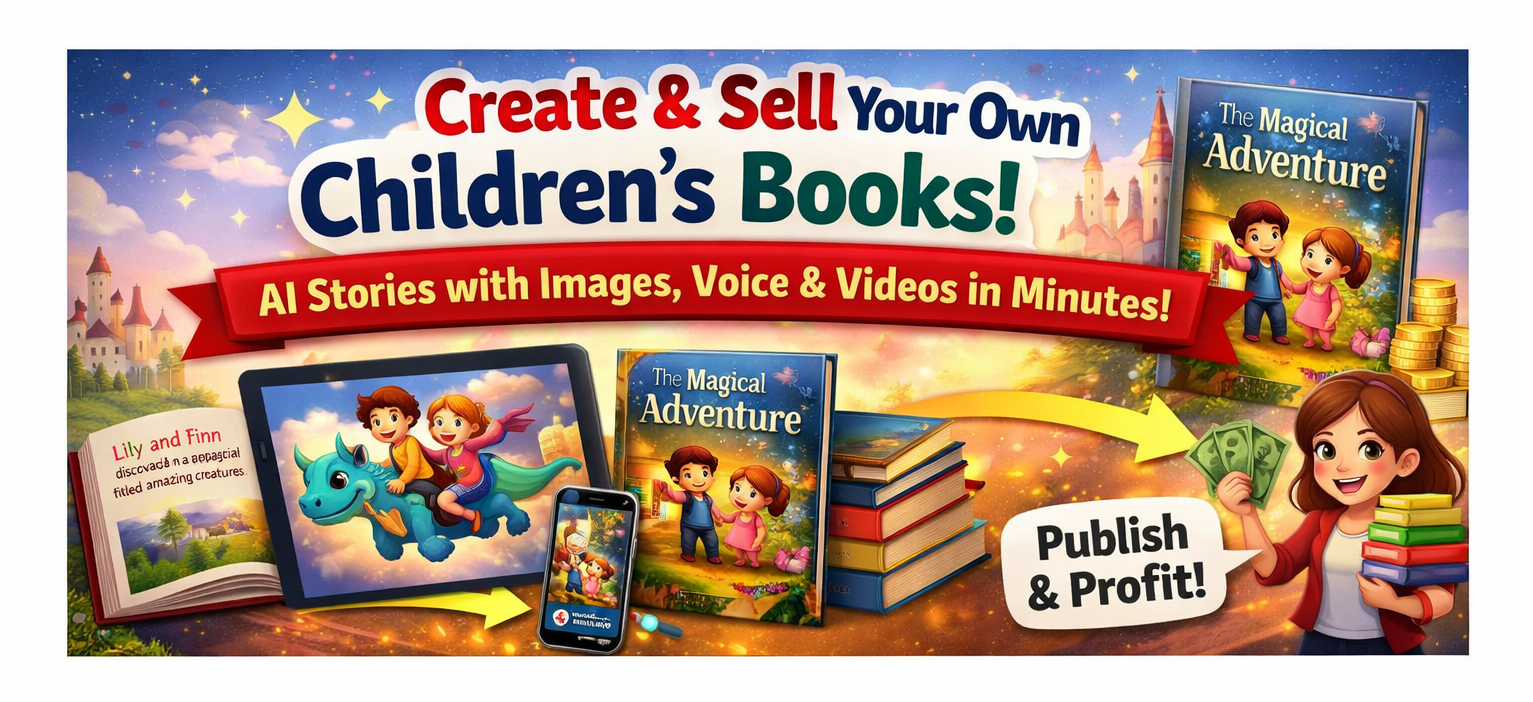 Children enjoying AI-generated illustrated storybooks
